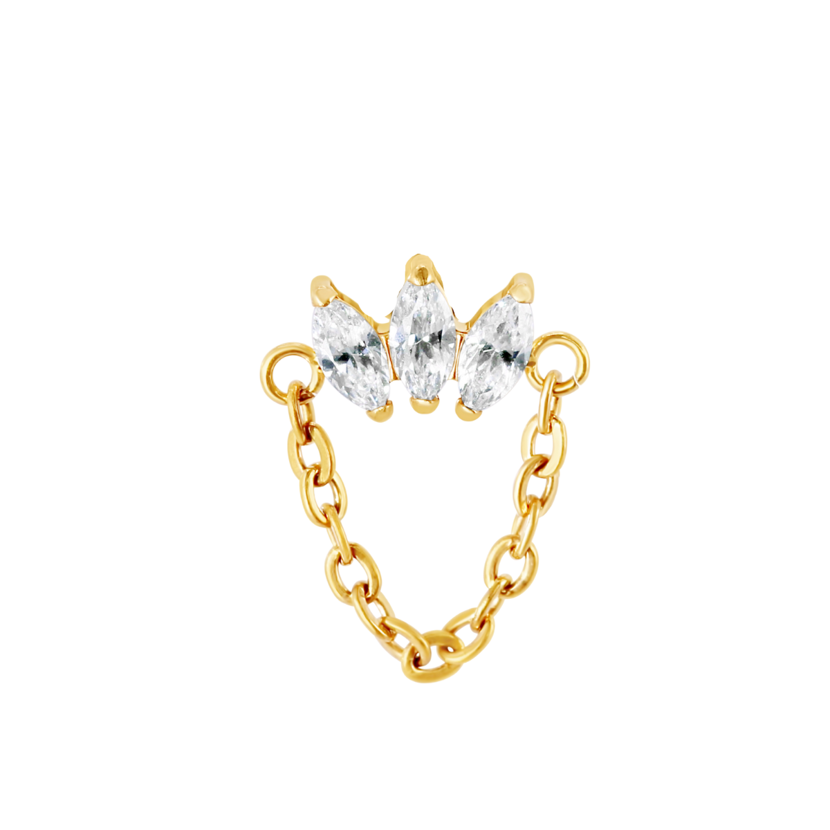 Triple crown chain gold