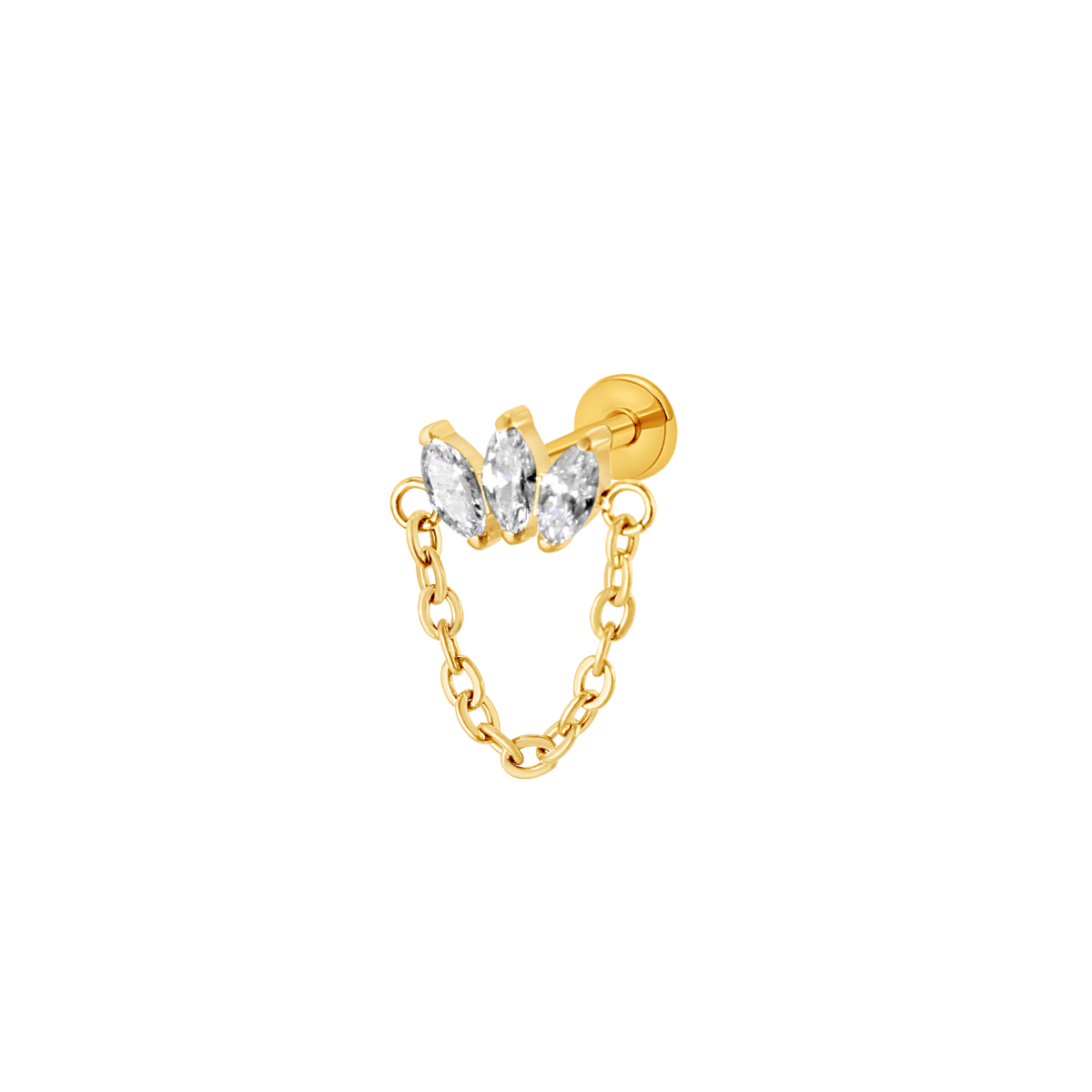 Triple crown chain gold