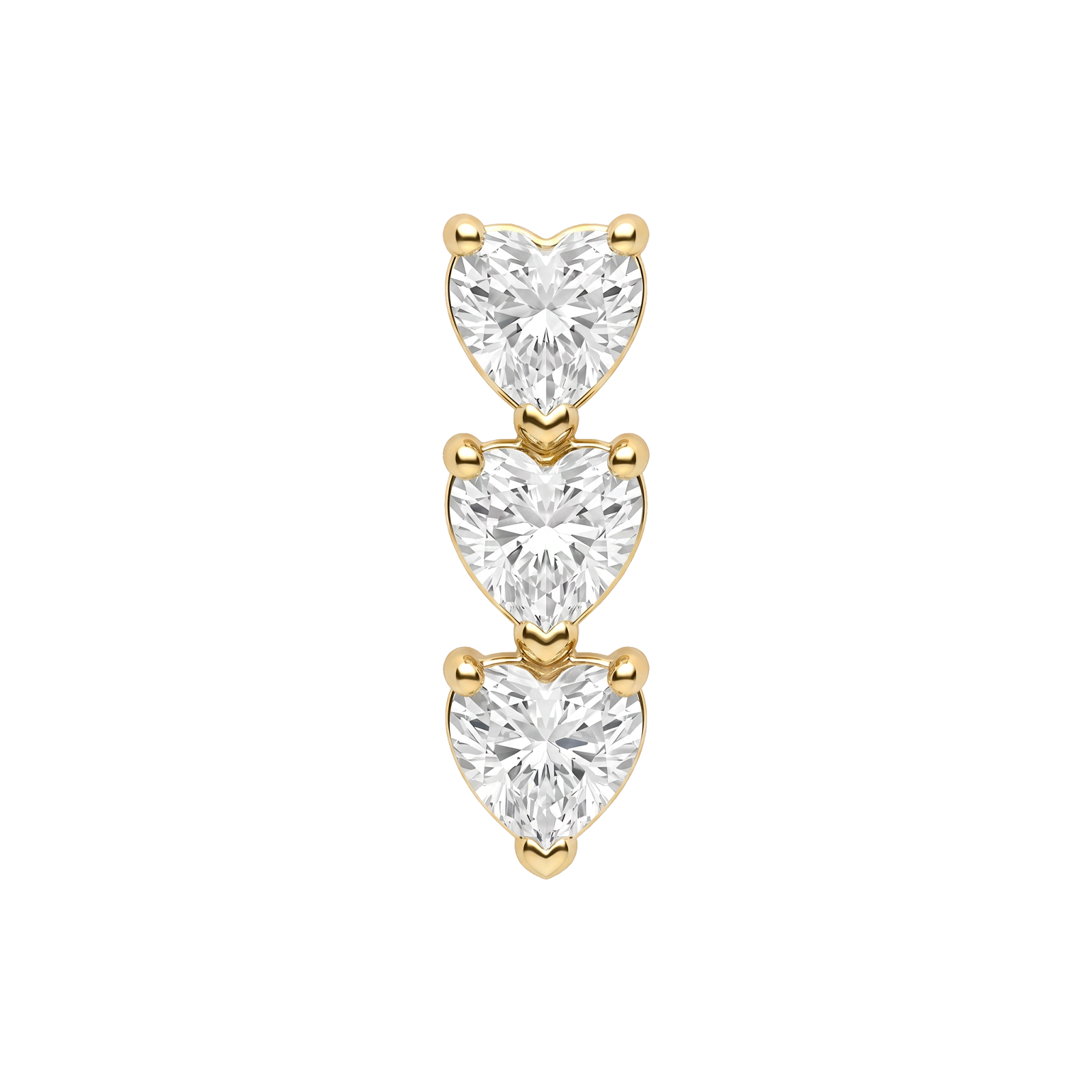 Triple heart sparkle gold
