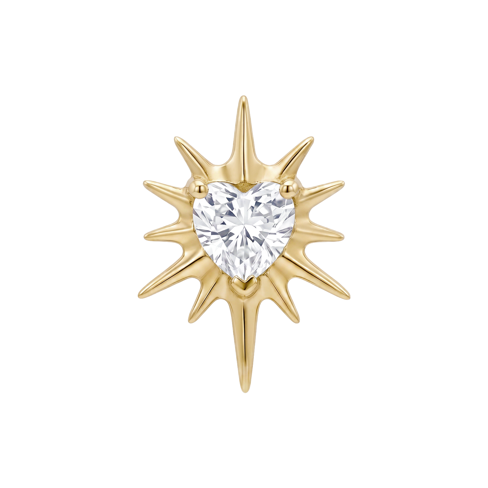 Sunburst heart gold