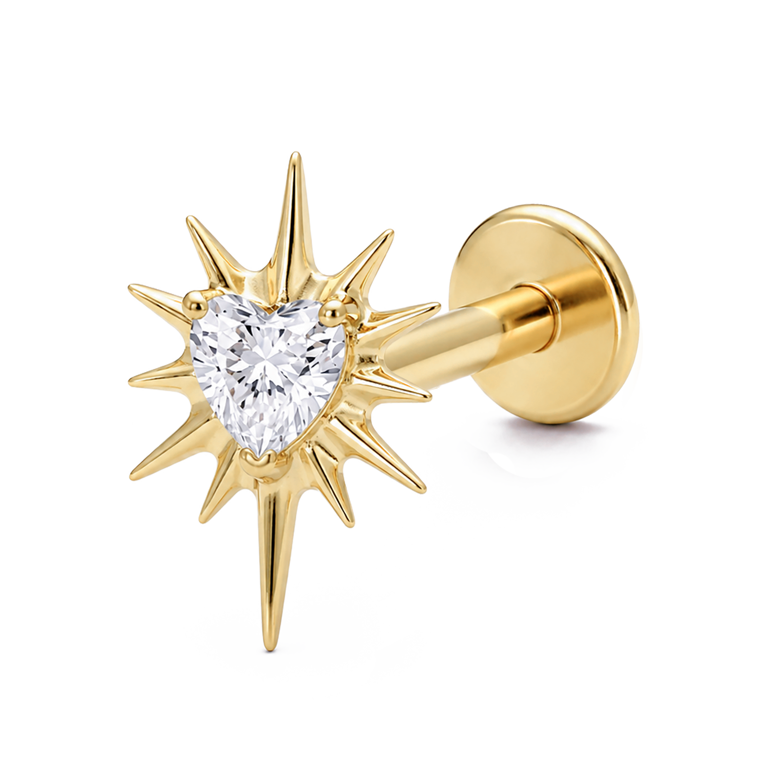 Sunburst heart gold