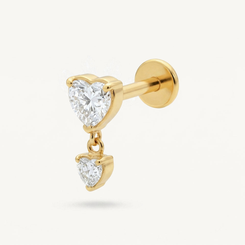 Dangling heart gold