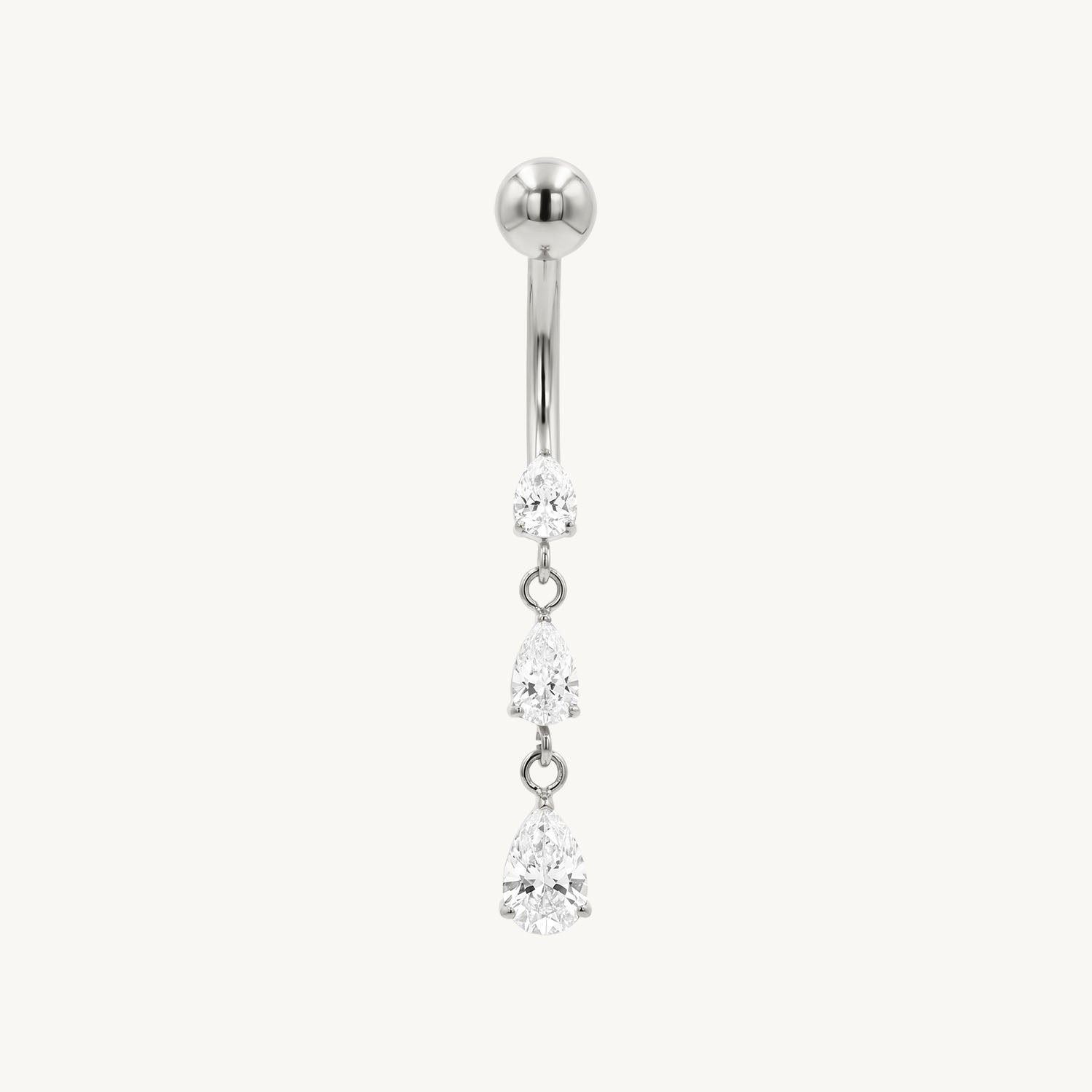 Triple crystal drop navel