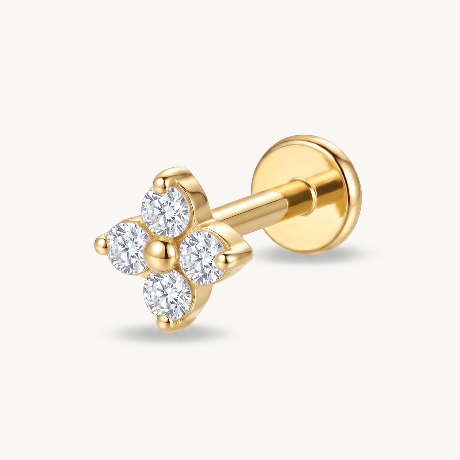 Lab grown petal sparkle gold