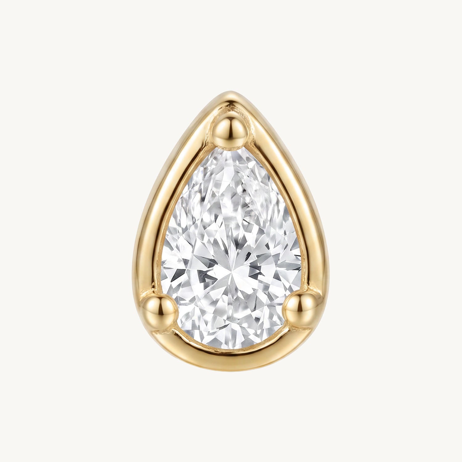 Lab grown teardrop diamond gold