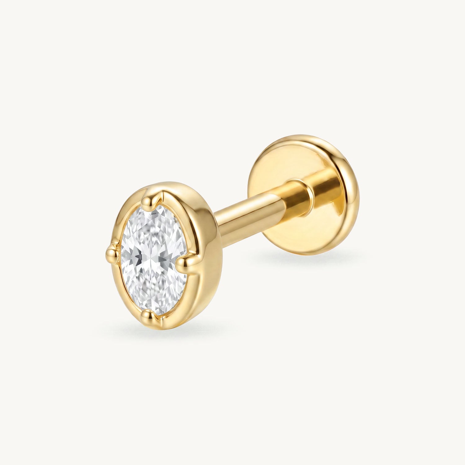 Lab grown oval diamond gold