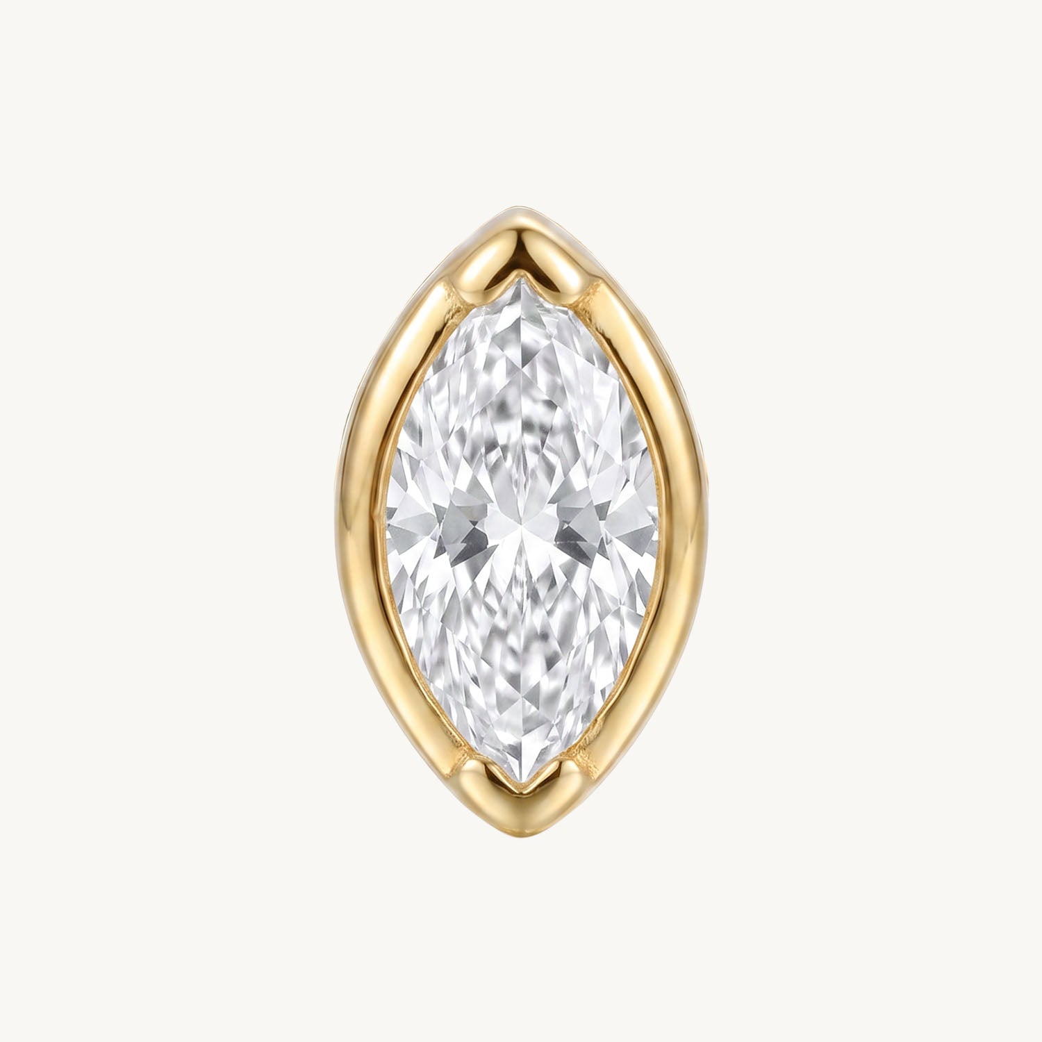 Lab grown marquise diamond gold