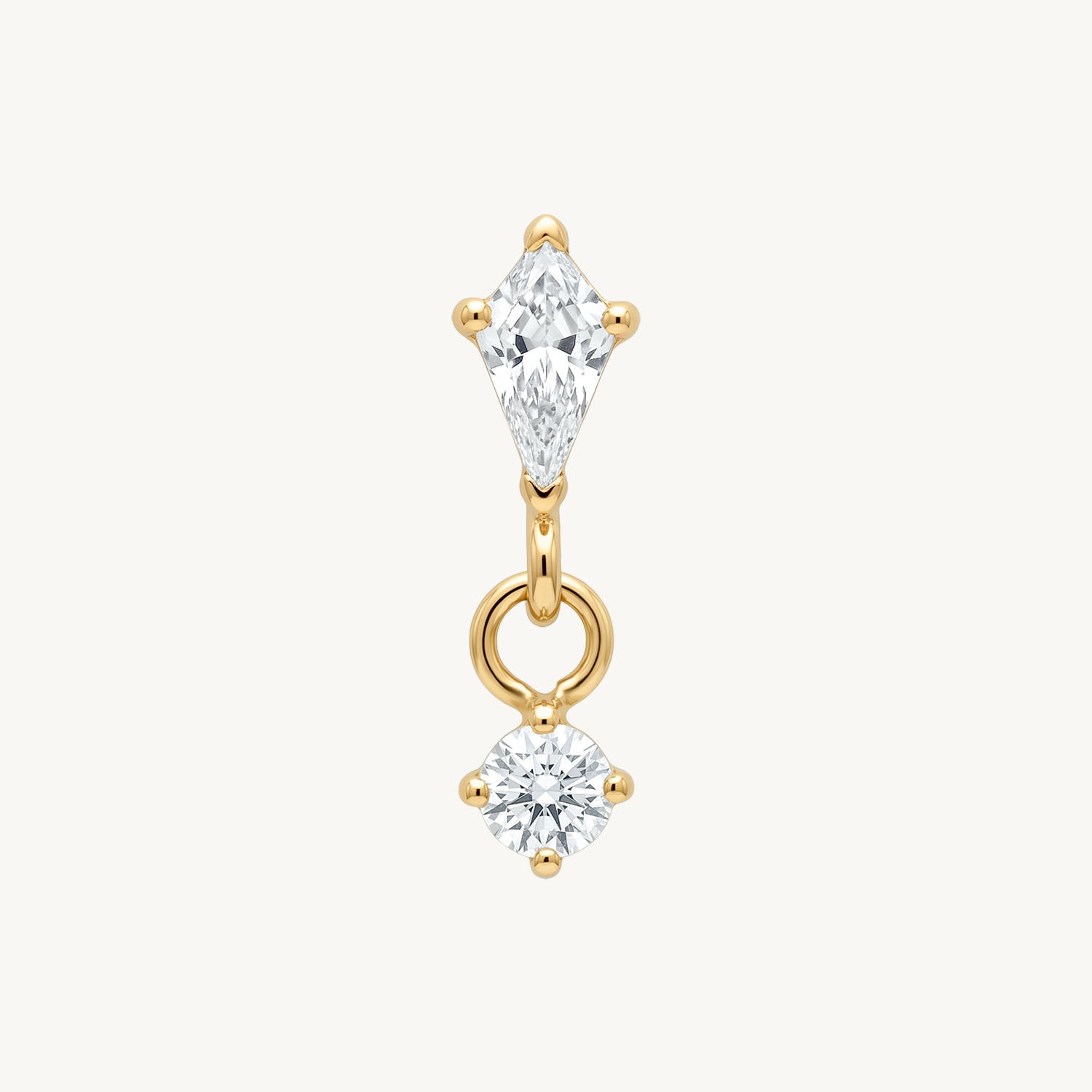 Crystal kite drop gold