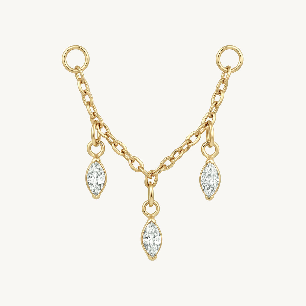 Marquise charm connector gold