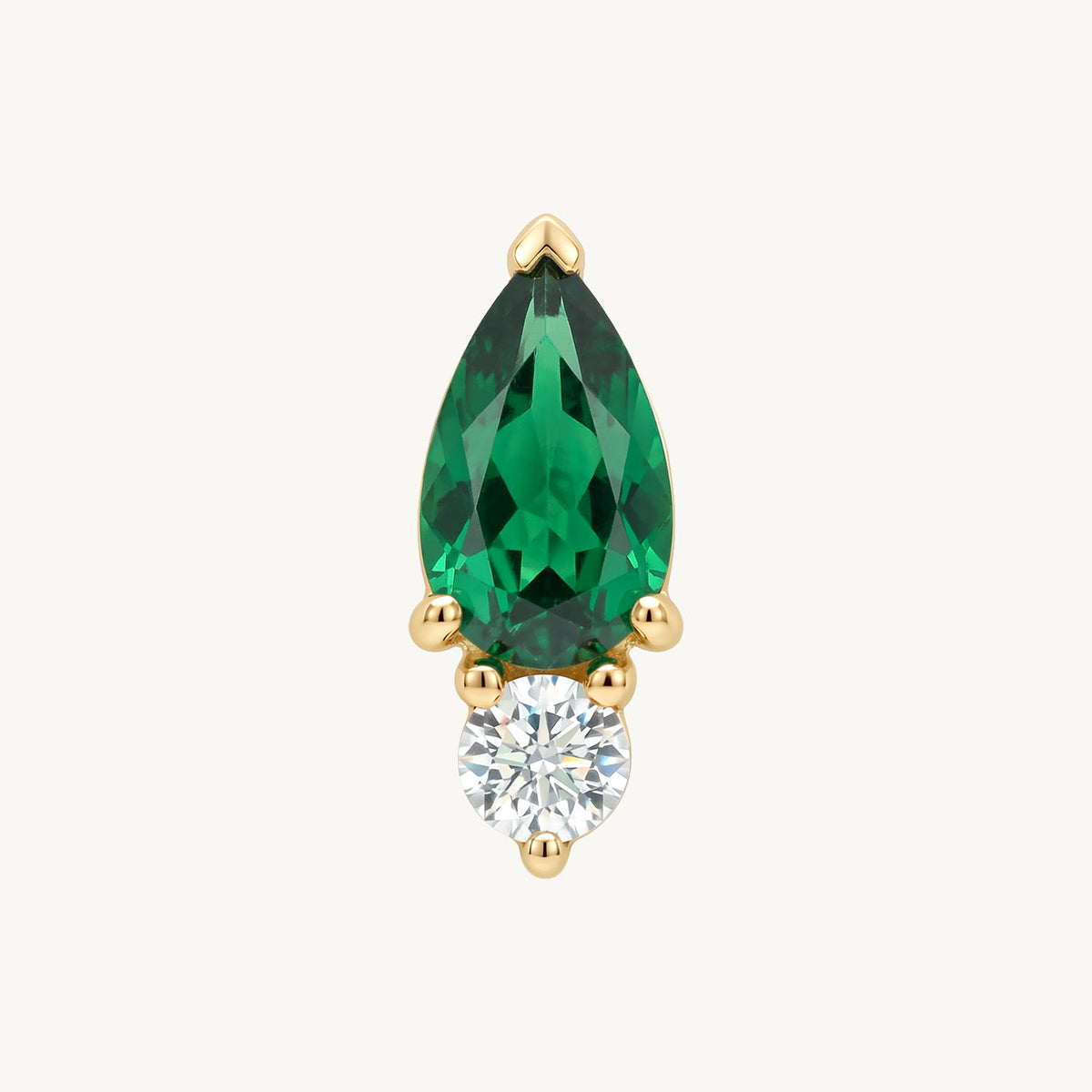 Crystal teardrop emerald gold