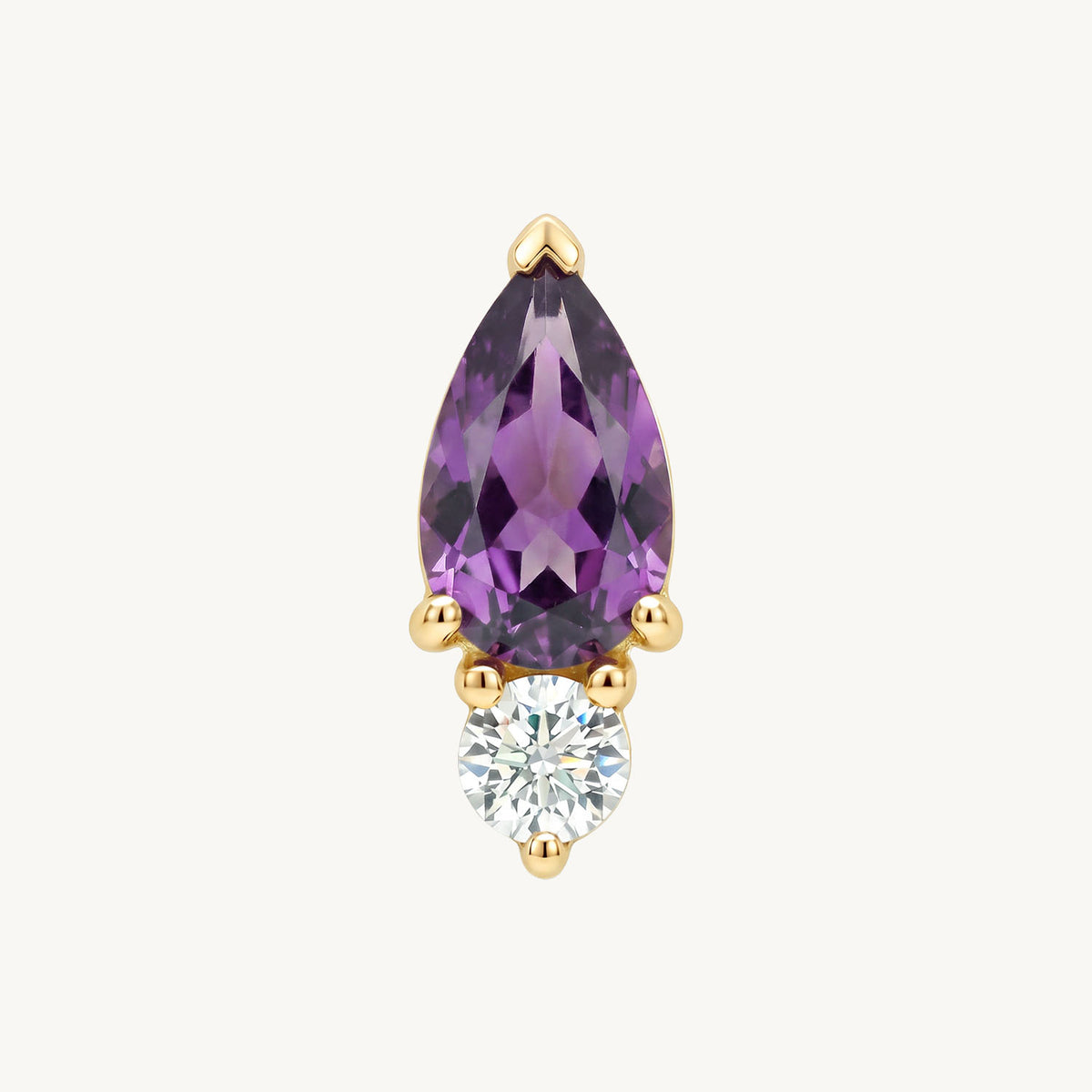 Crystal teardrop purple gold