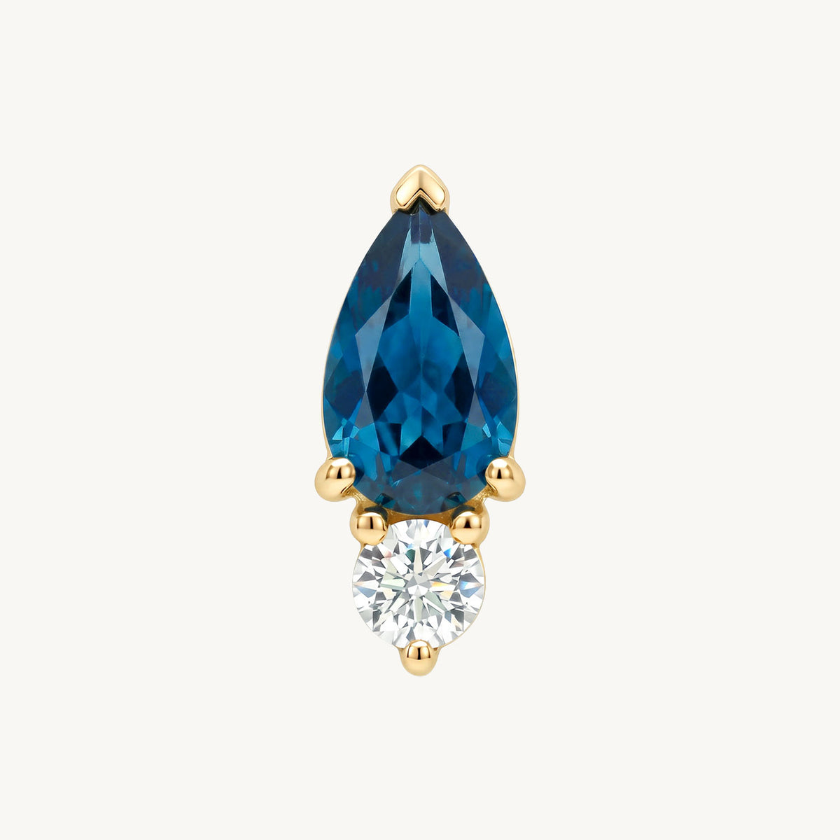 Crystal teardrop blue gold