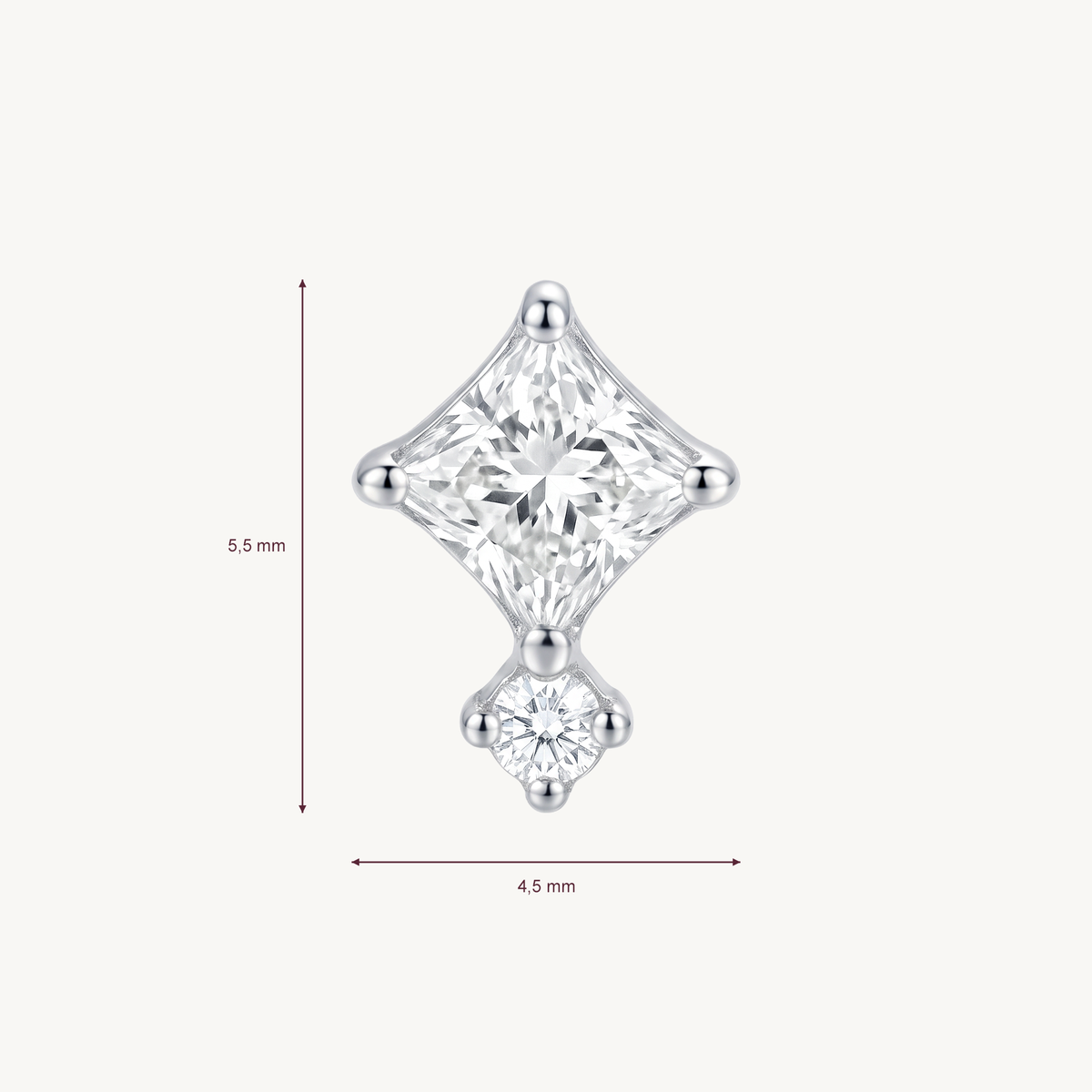 Square crystal afmetingen in millimeters