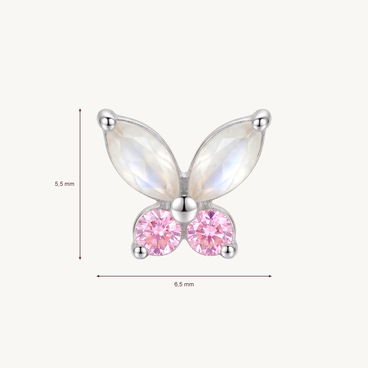 Pearl butterfly afmetingen in millimeters