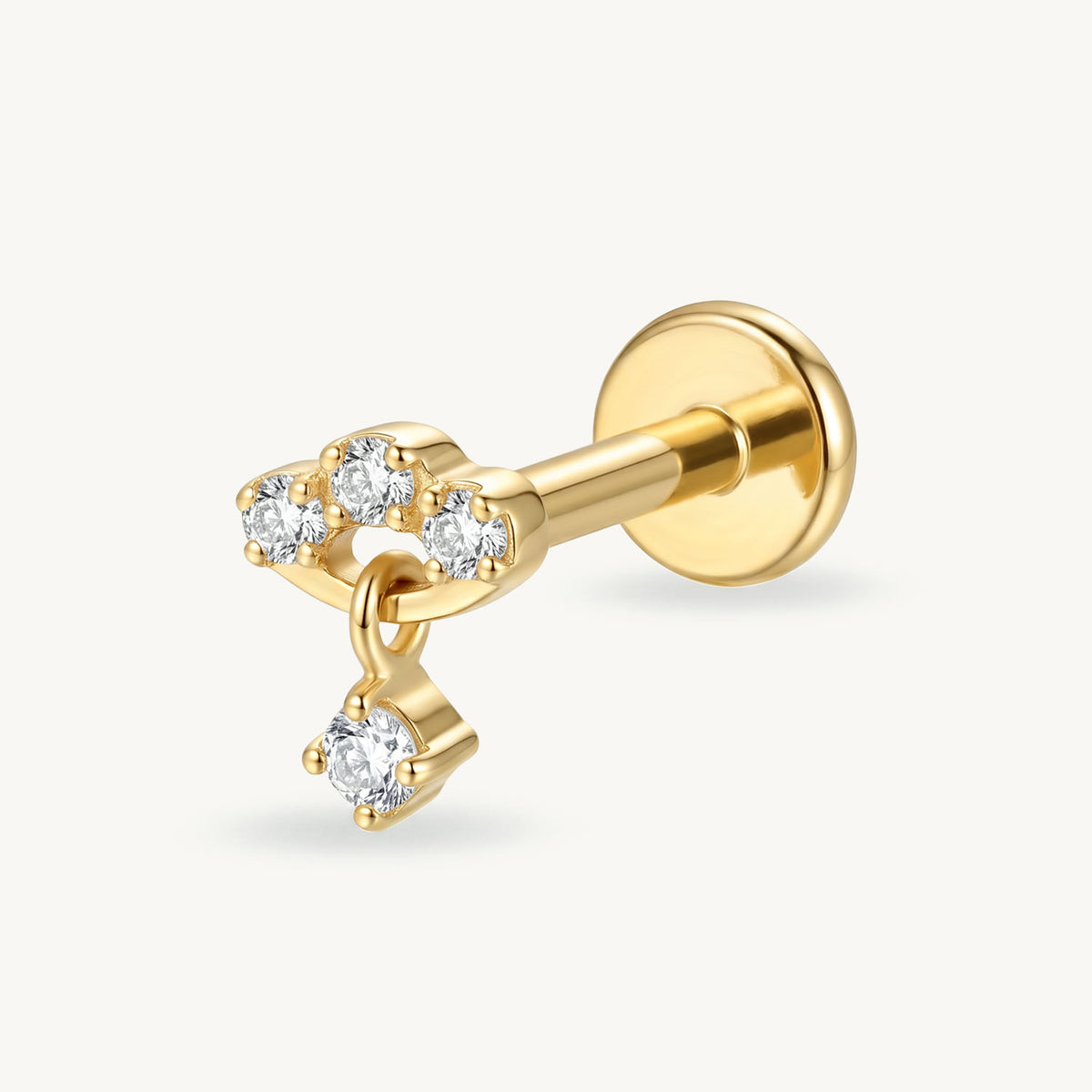 Crystal drop gold zijaanzicht
