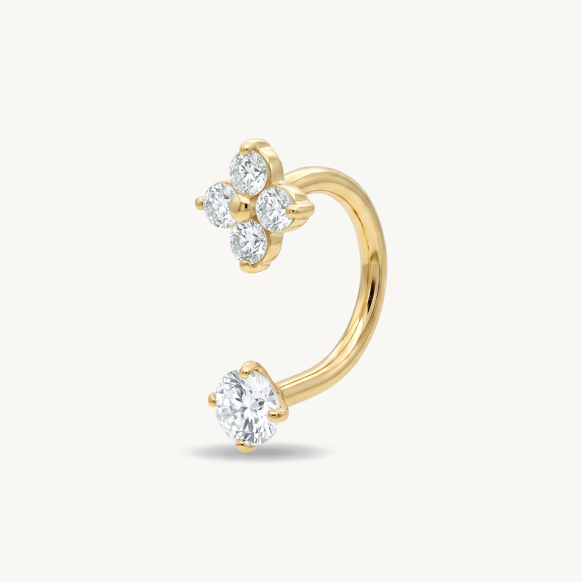 Floral hoop gold zijaanzicht