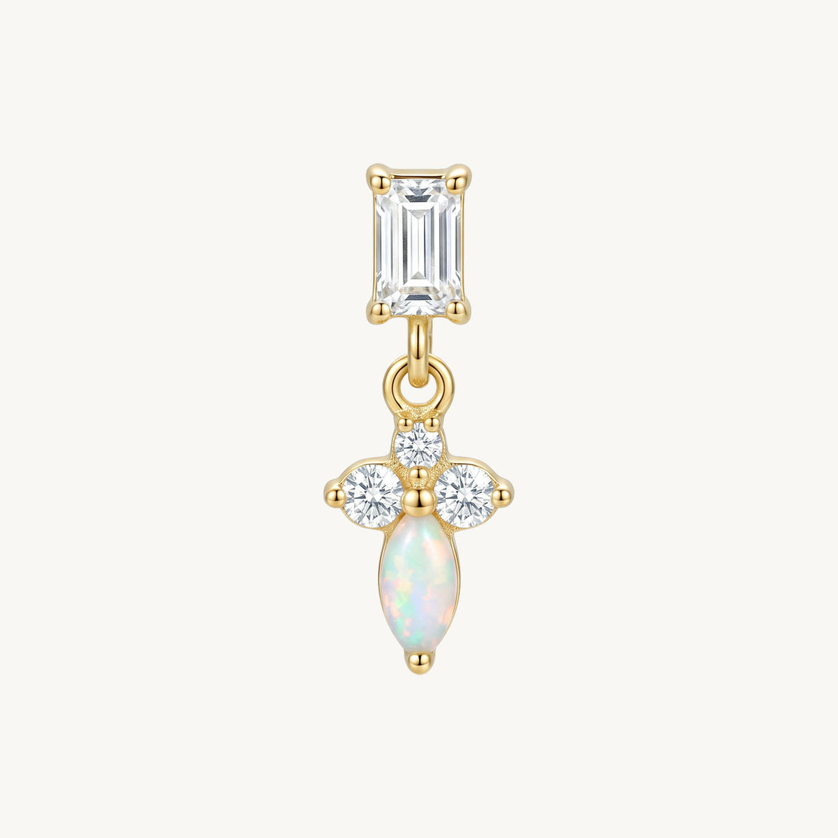 Blush dangle gold vooraanzicht