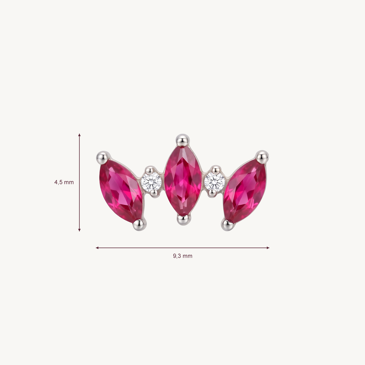 Pink petals afmetingen in millimeters