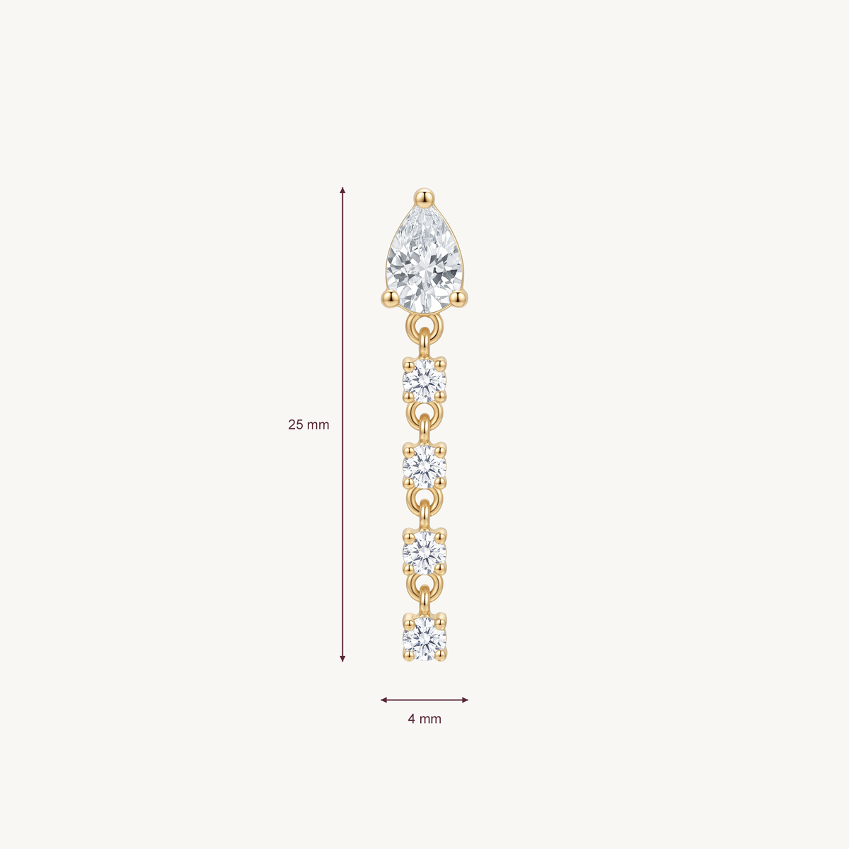 Sparkle line gold afmetingen in millimeters