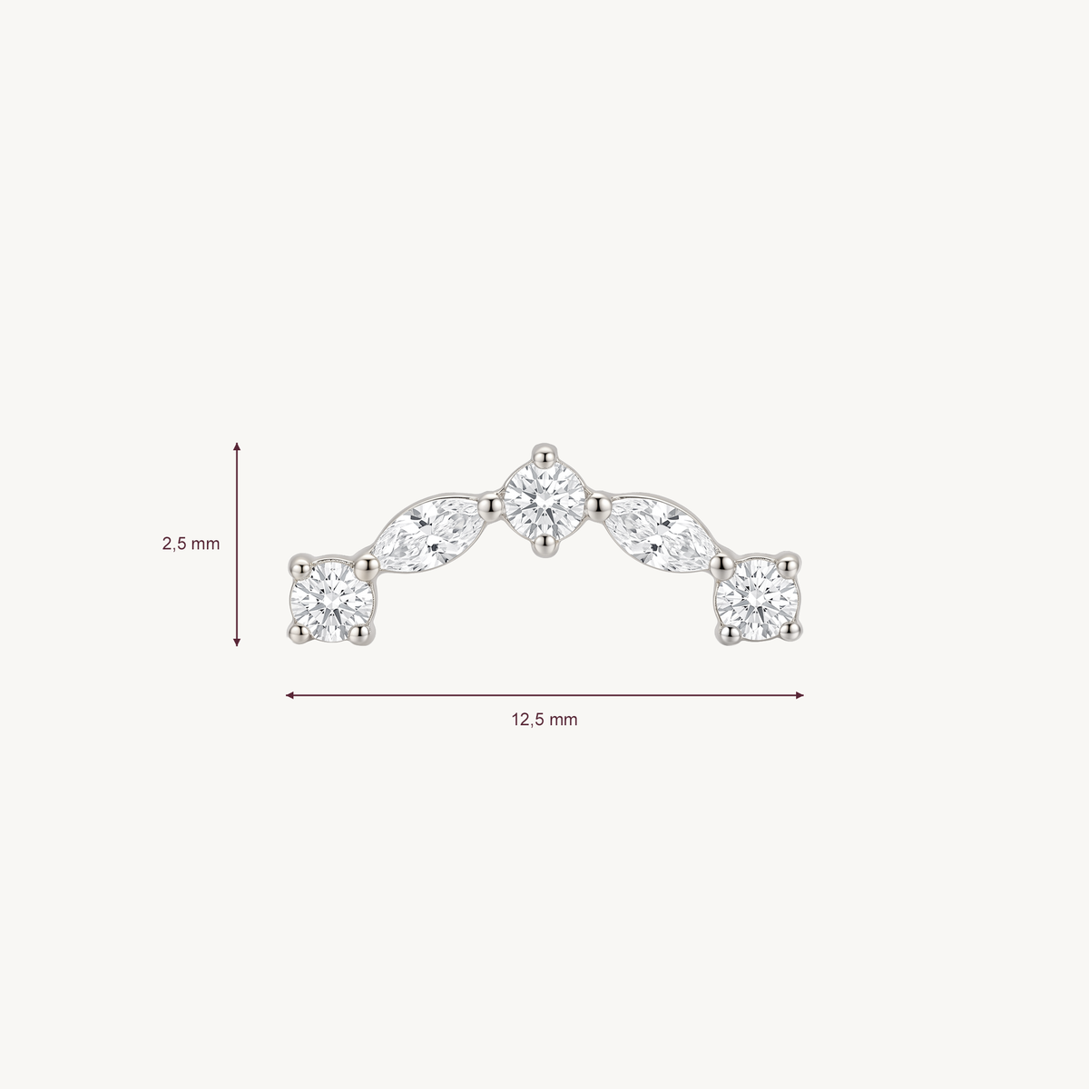 Crown arc afmetingen in millimeters