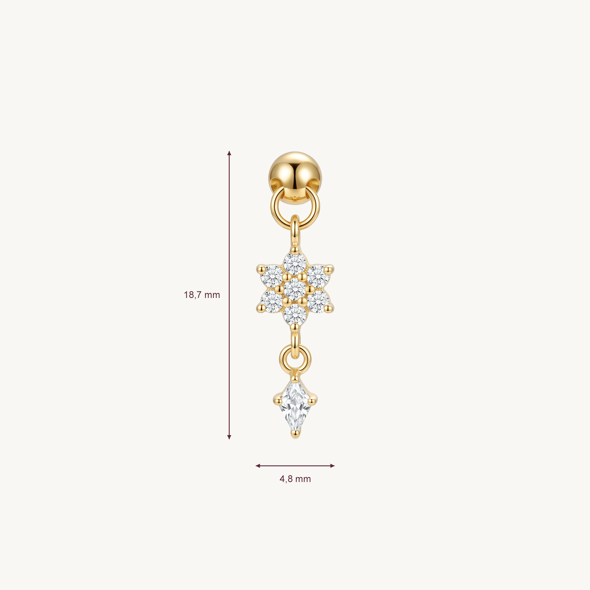 Astra fall gold afmetingen in millimeters