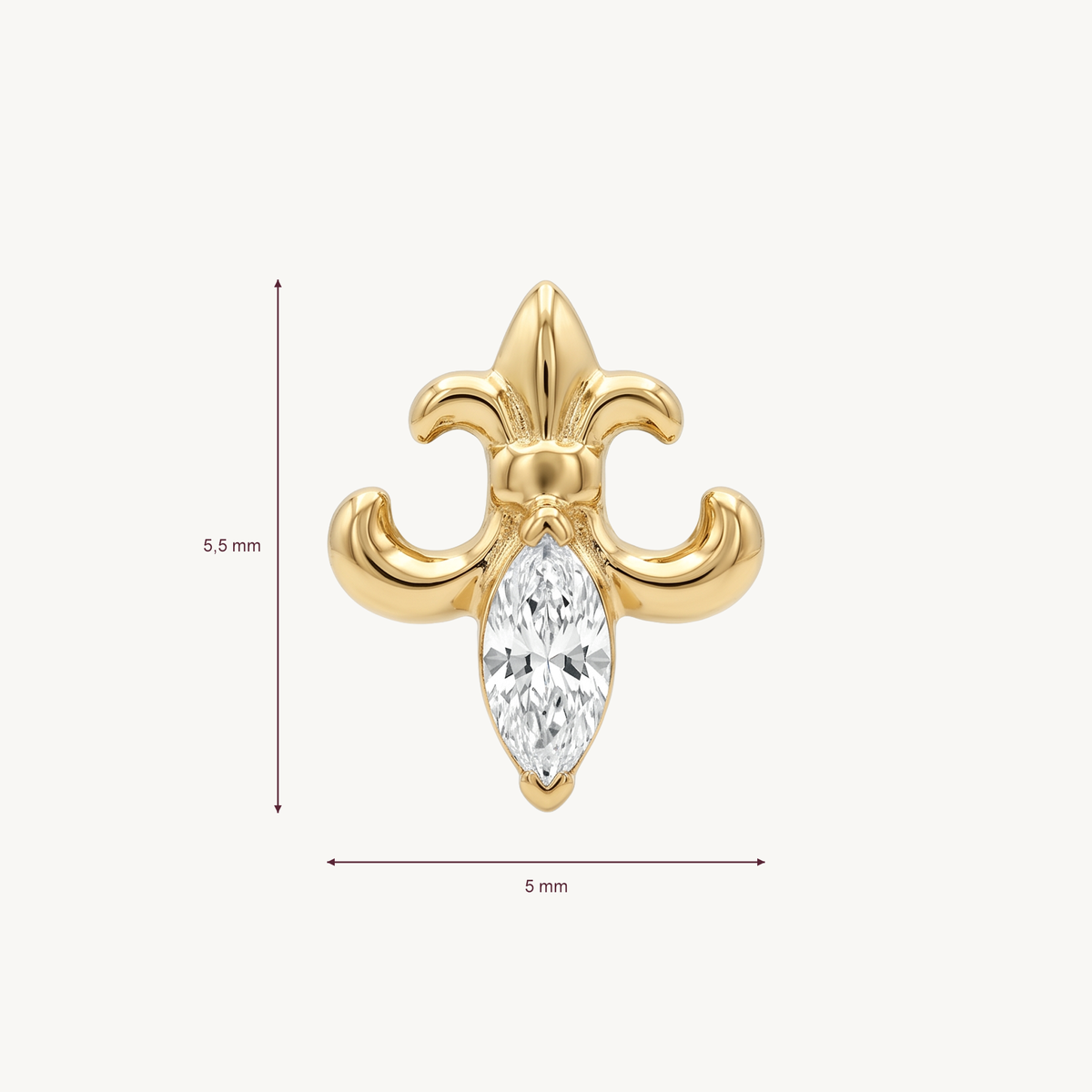 Stellar knot gold afmetingen in millimeters