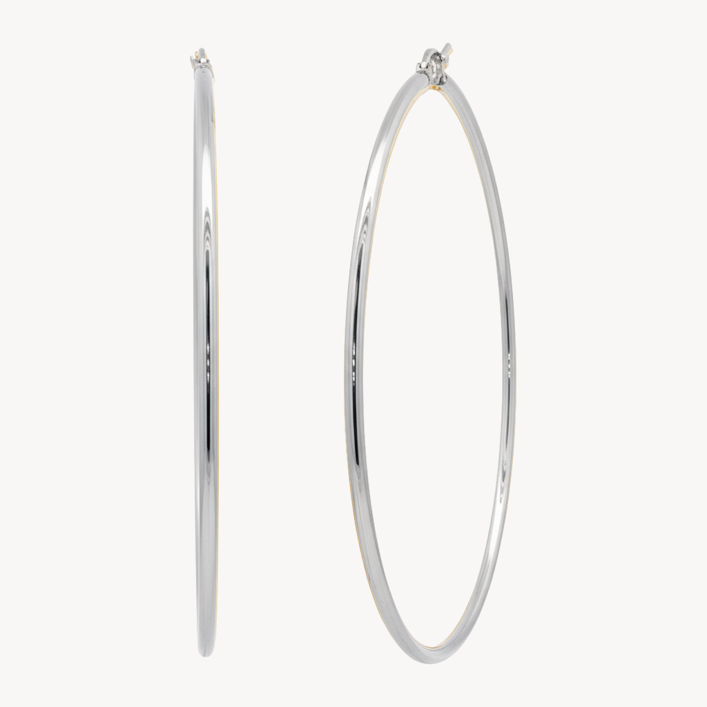 Stainless steel hoops 60 mm silver