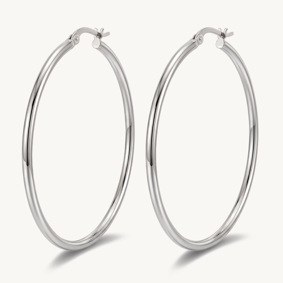 Classic hoops 60 mm silver