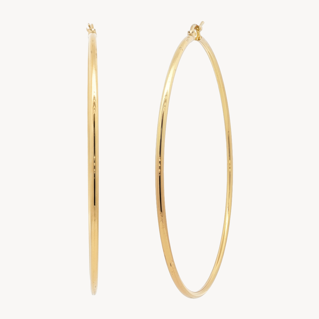 Stainless steel hoops 60 mm gold