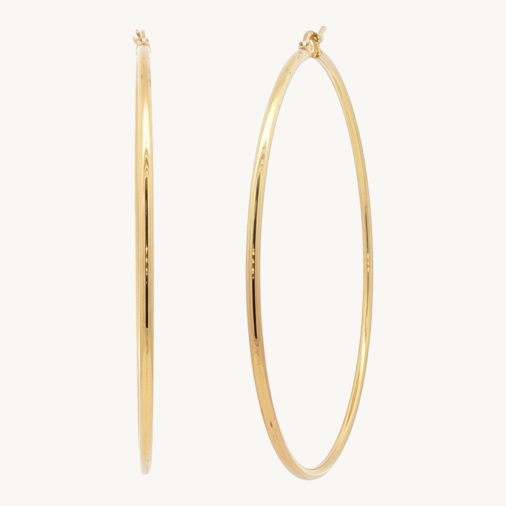 Stainless steel hoops 65 mm gold
