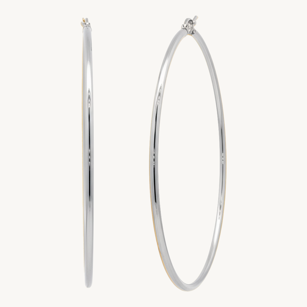 Stainless steel hoops 65 mm silver