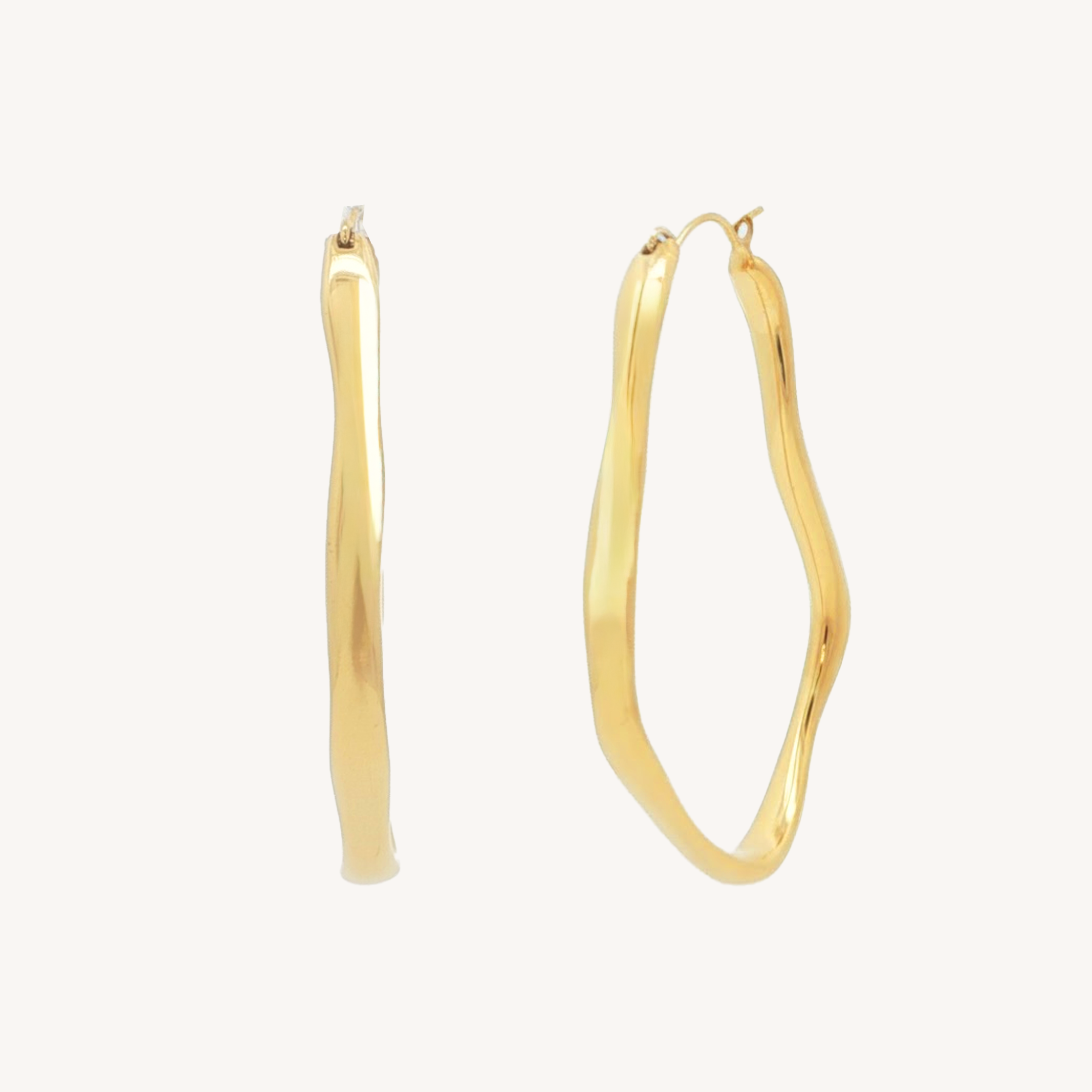 Abstract earrings gold