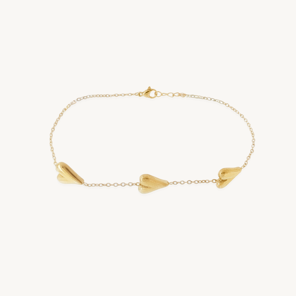 Drop heart bracelet gold