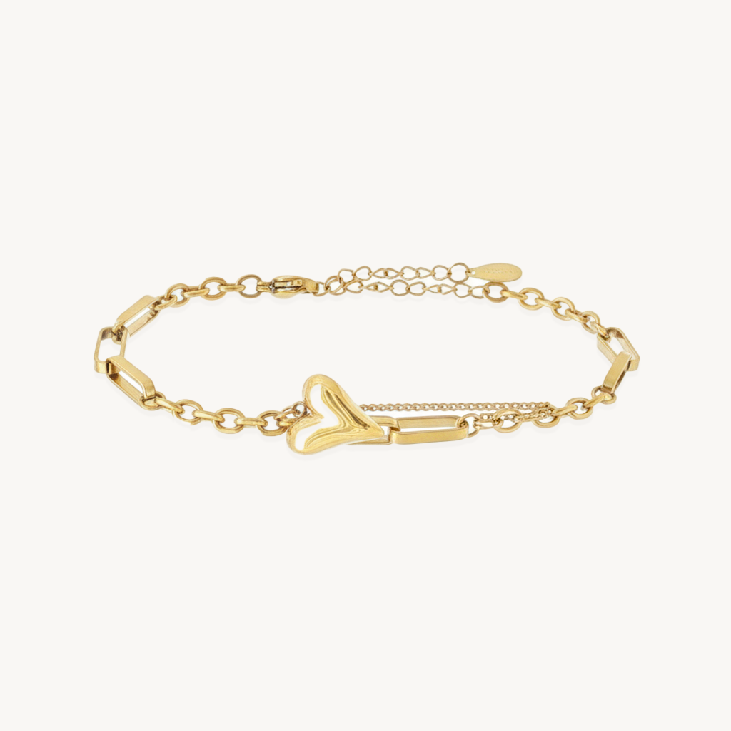 Chain heart bracele gold