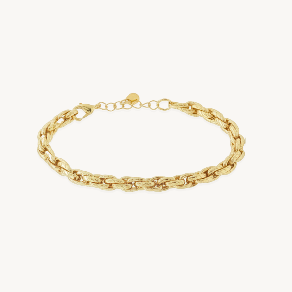 Rounded chain bracelet gold