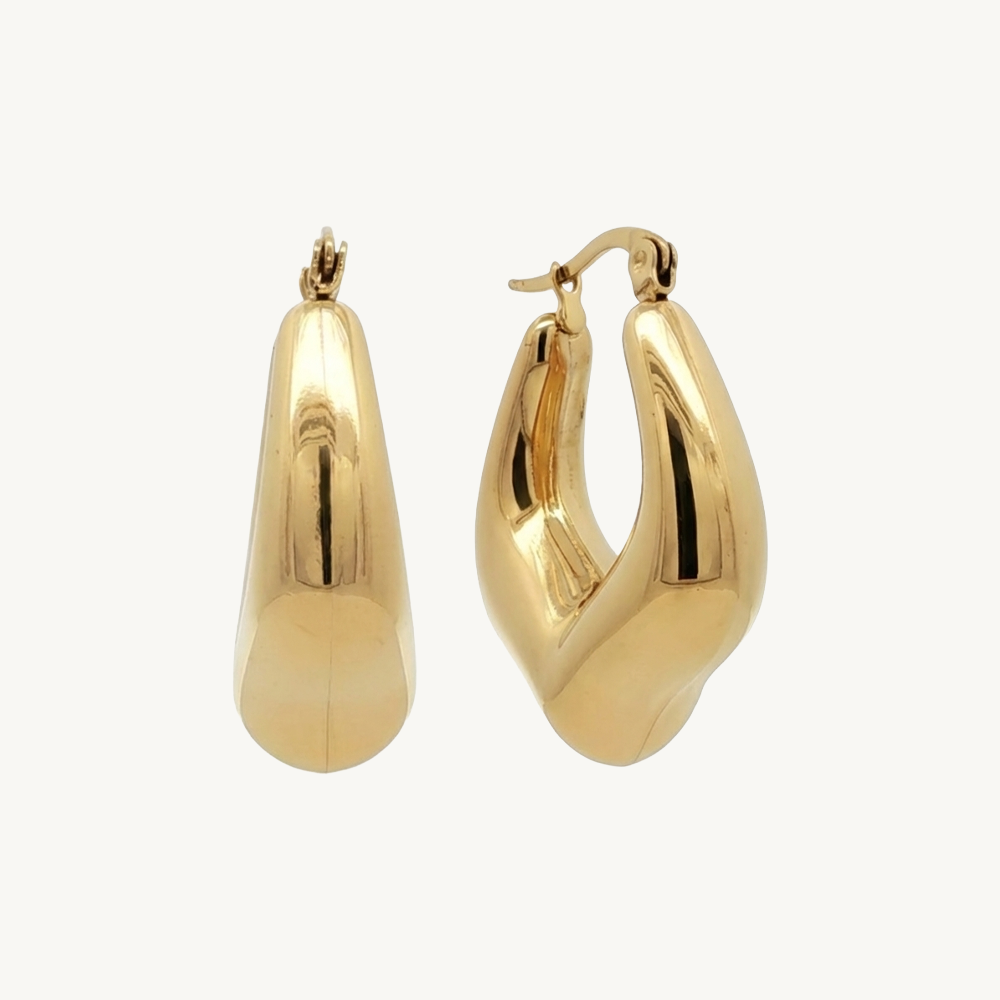 Bold triangle hoops gold