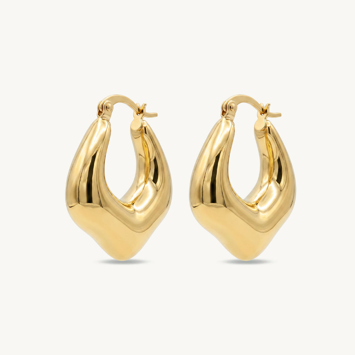 Bold triangle hoops gold