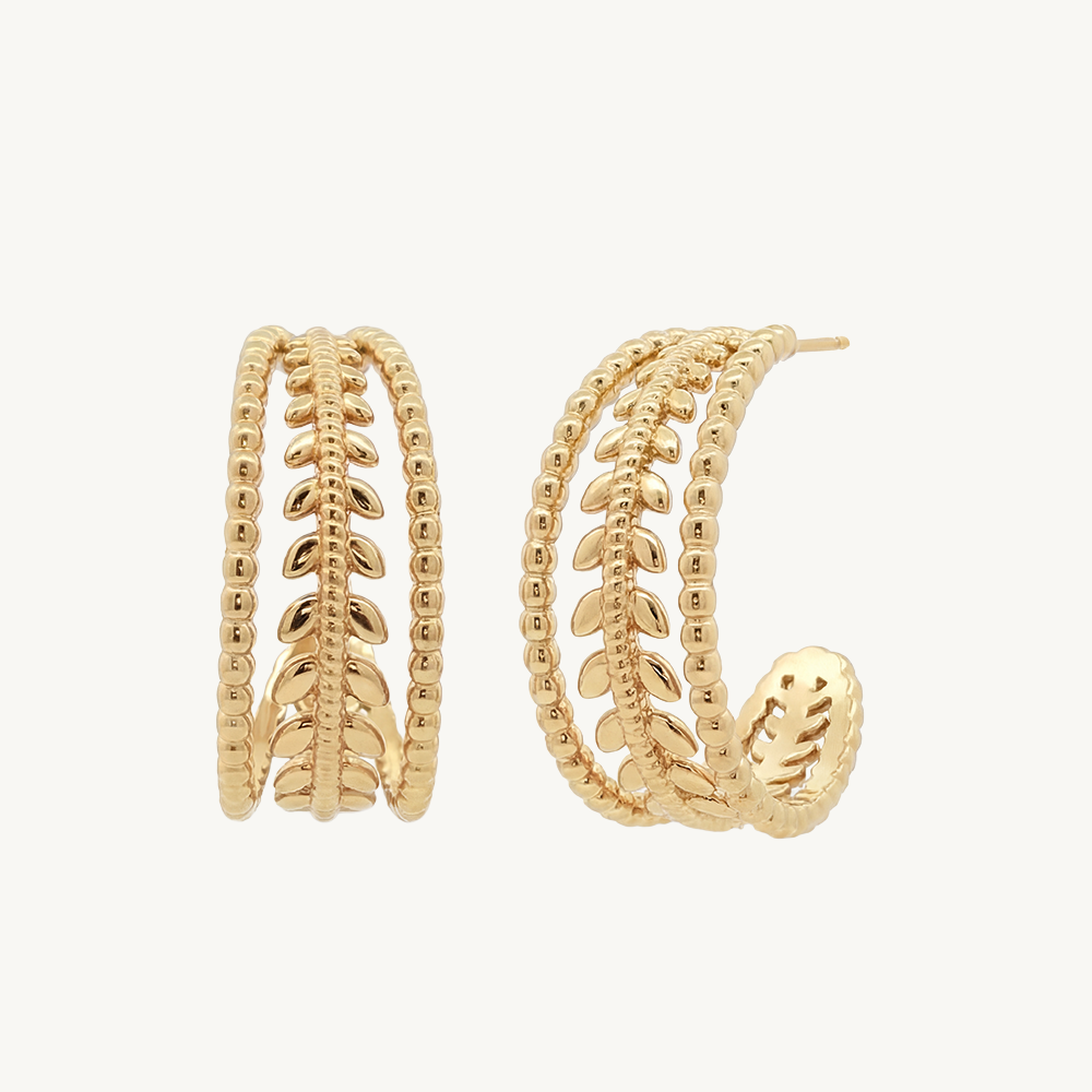 Triple embelished hoops gold