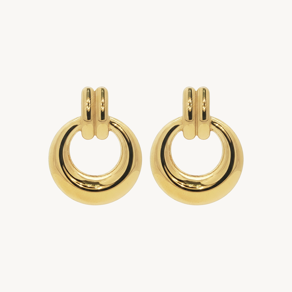 Rounded earrings gold