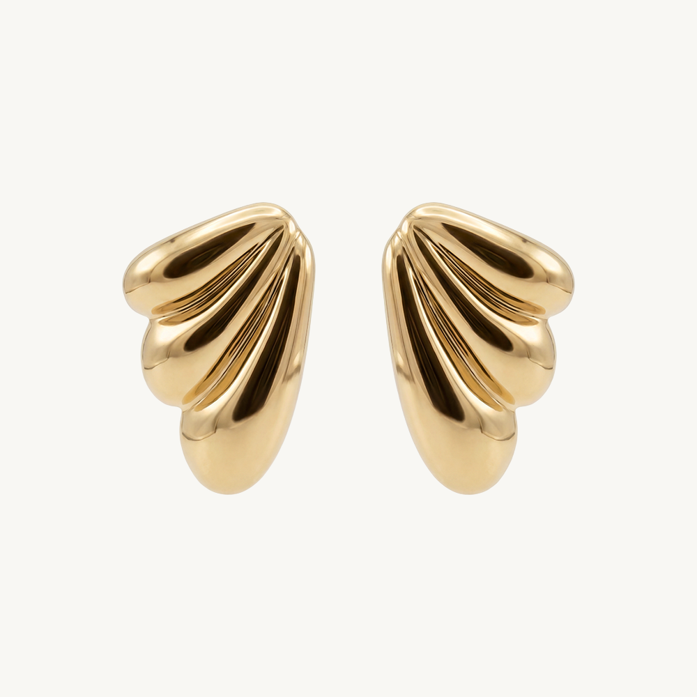 Triangle wing earrings gold