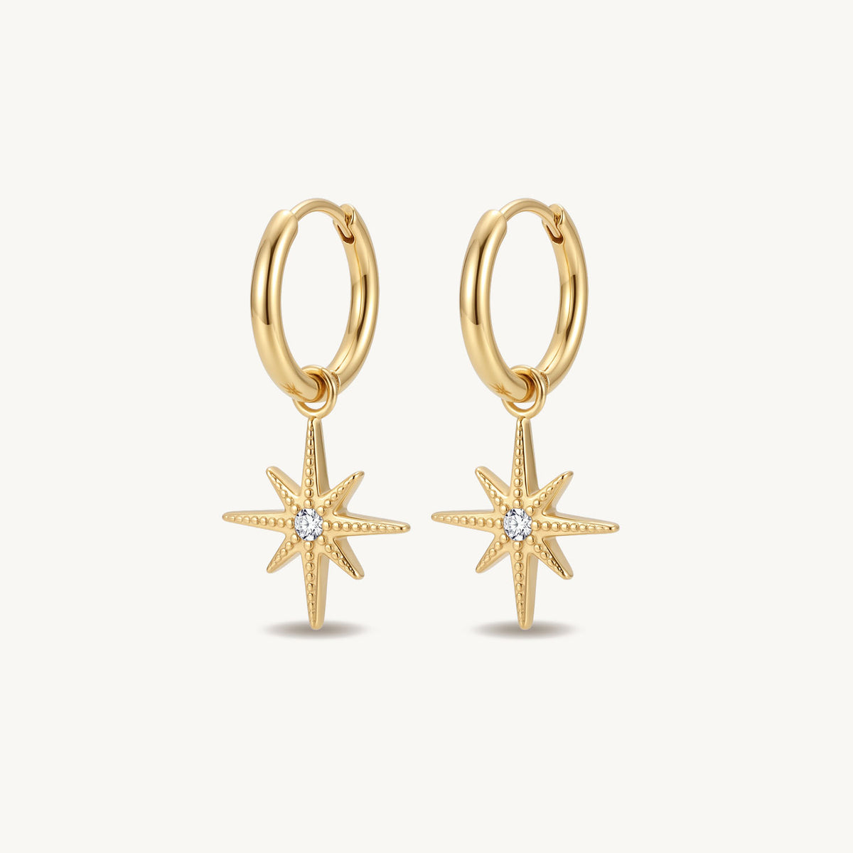 Star charm hoops gold