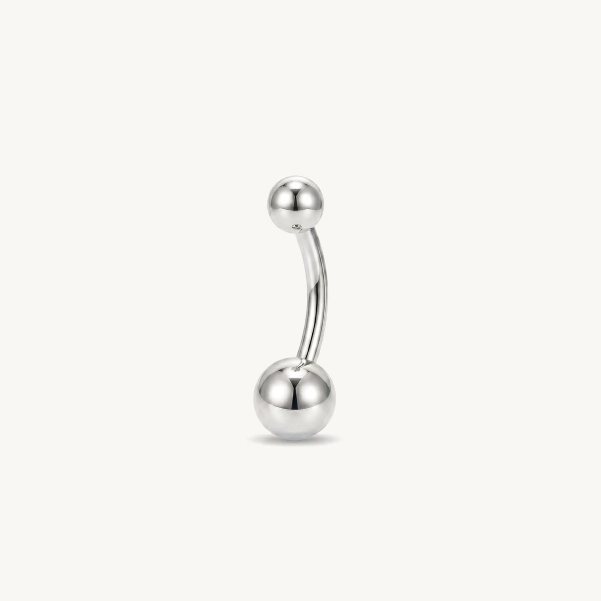 Sterile navelpiercing zilver GEEN steen