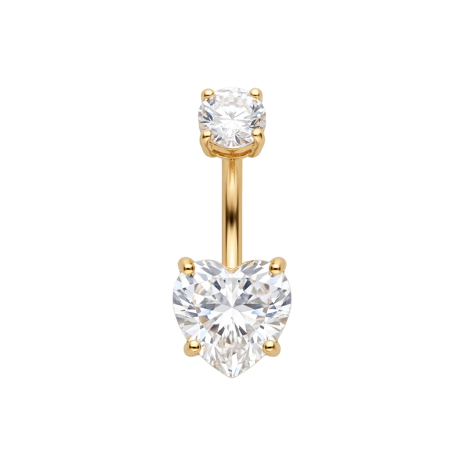 Double love navelpiercing gold