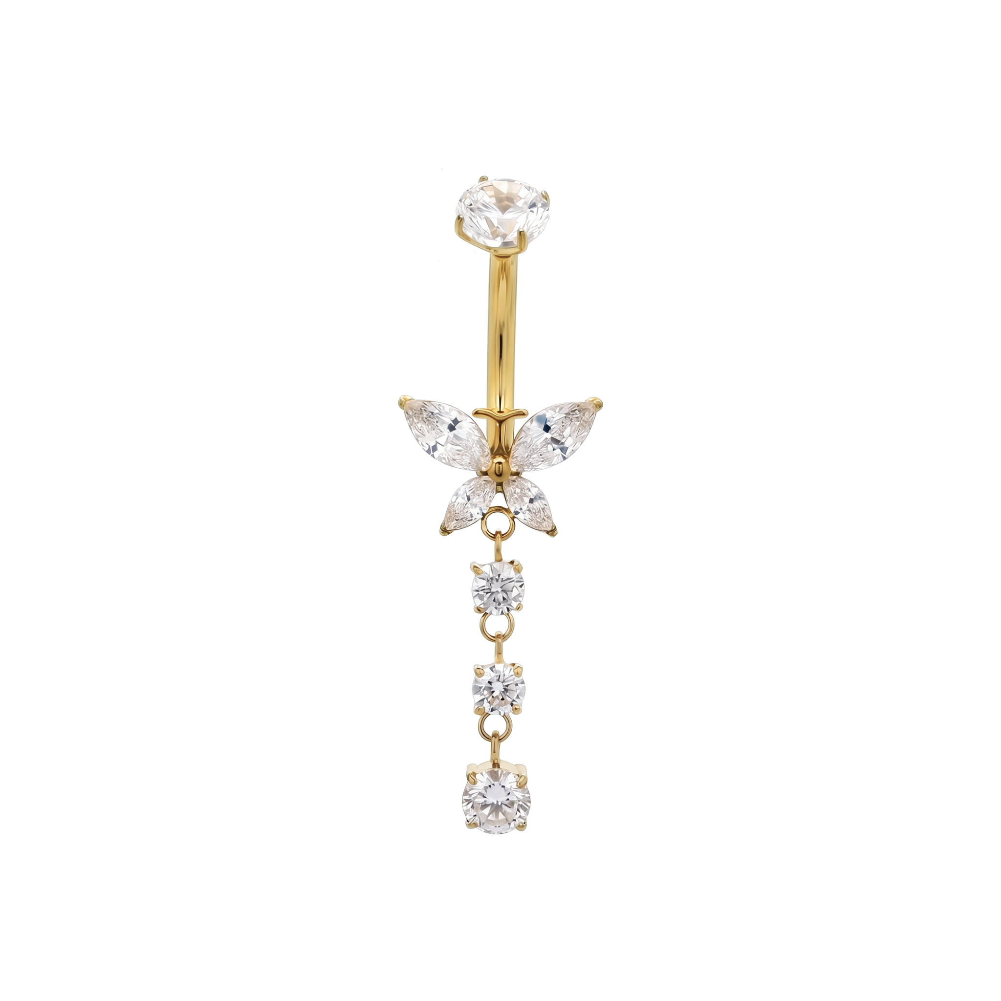 Butterfly navelpiercing gold