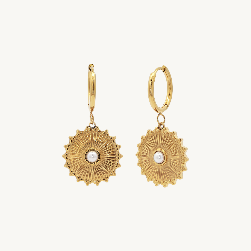 Sun earrings gold