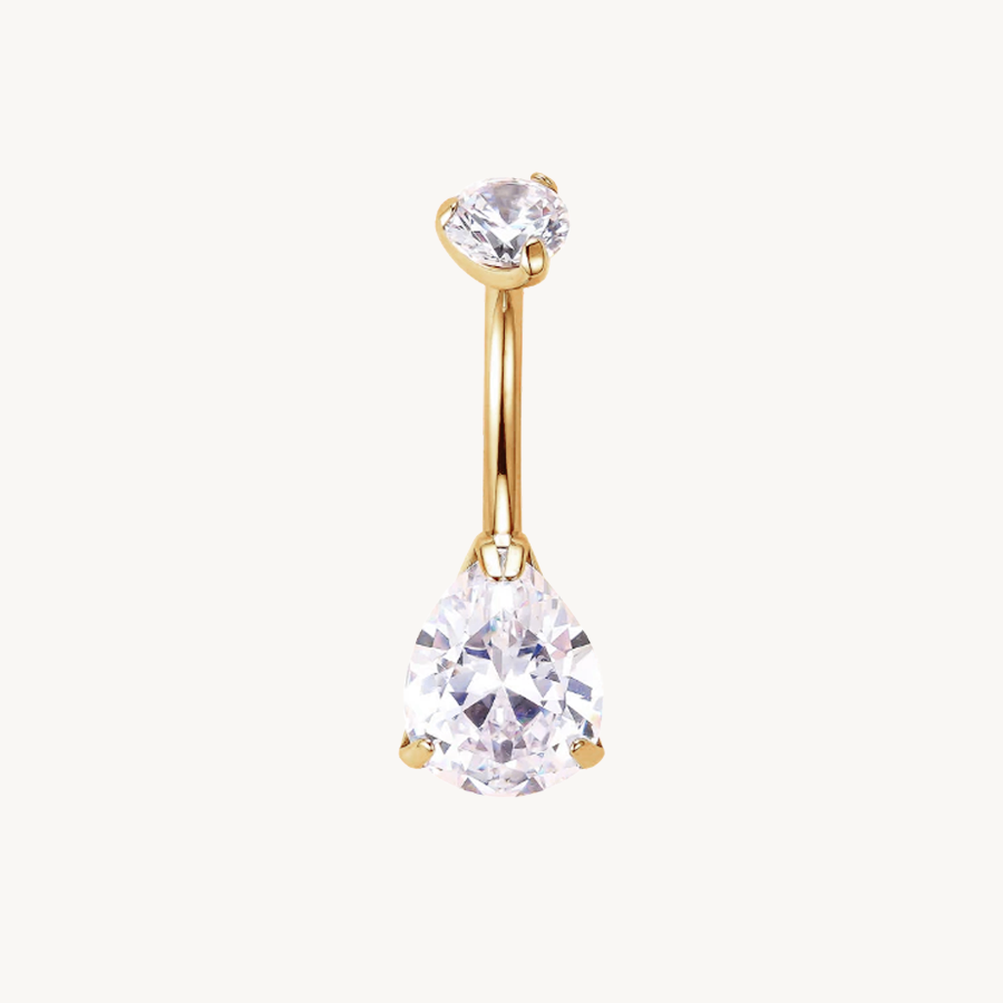 Crystal triangle navelpiercing gold