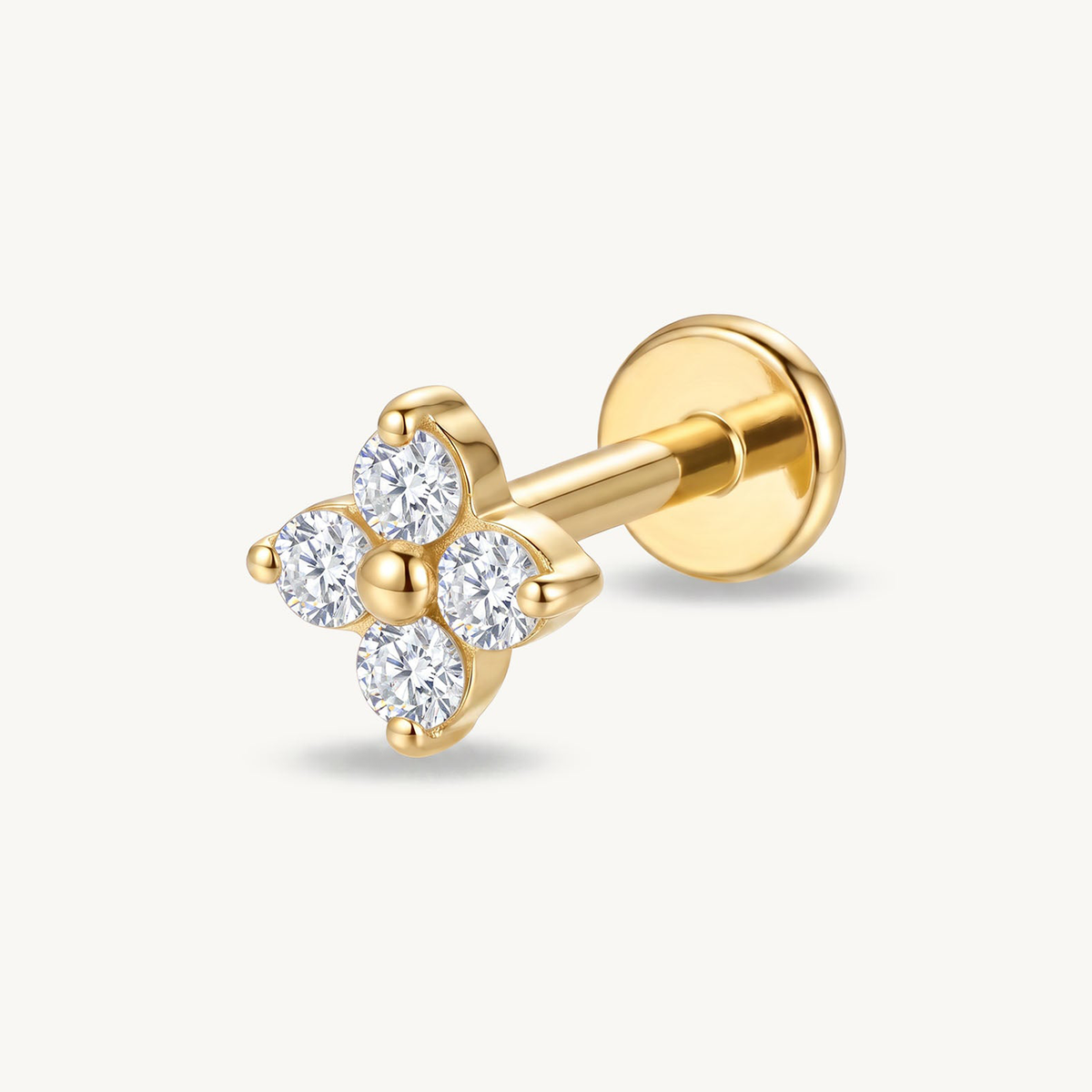Lab grown petal sparkle gold – SIDE
