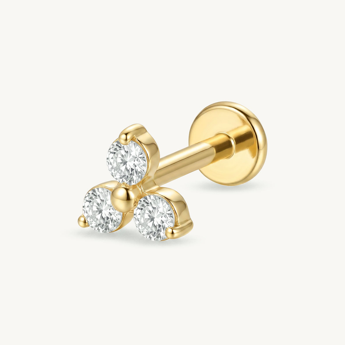 Lab grown trio diamond gold – SIDE