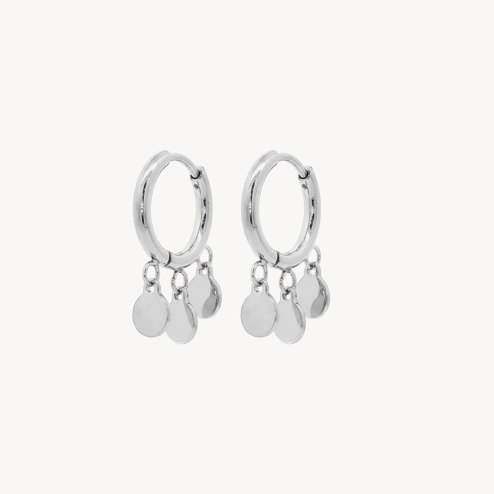 Coin hoops silver