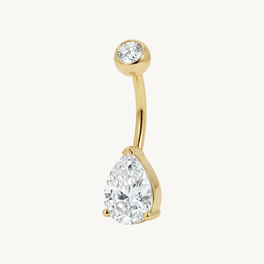 Crystal triangle navelpiercing gold
